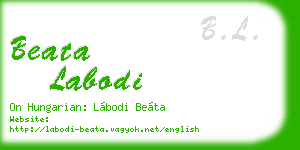 beata labodi business card