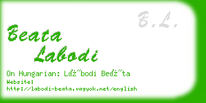 beata labodi business card